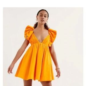 For Love And Lemons clementine  Orange Mini Dress